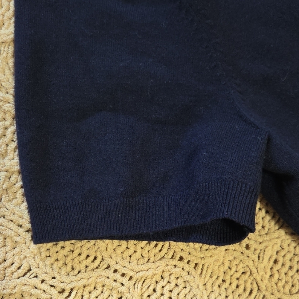 Ann Taylor Navy Knit & Cotton Eyelet Mixed Media Dress - Size L - Picture 6 of 9
